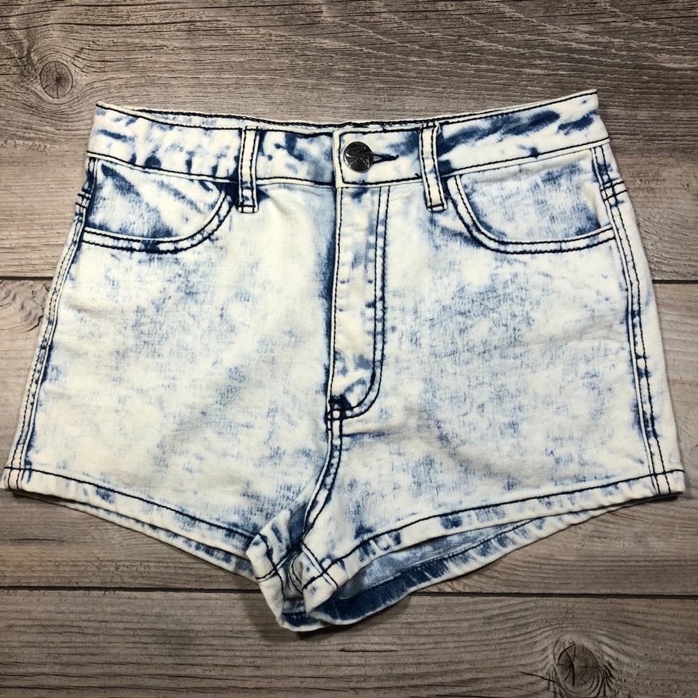 Acid Wash Hi Rise Short Jean Shorts
